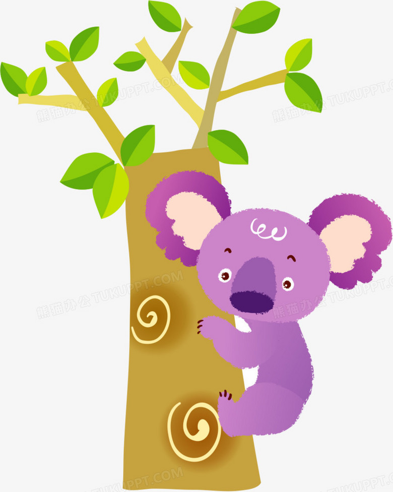 考拉抱树png图片素材下载_考拉png_熊猫办公