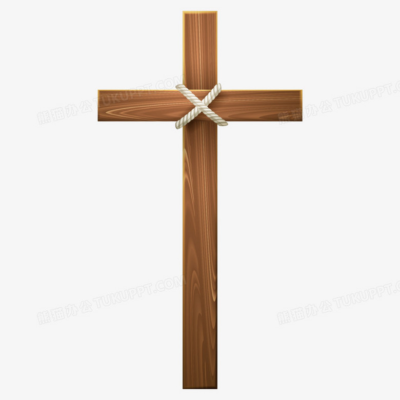手绘基督教木制十字架png图片素材下载 十字架png 熊猫办公