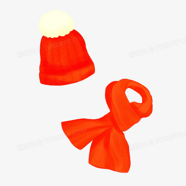 卡通手绘围巾帽子素材