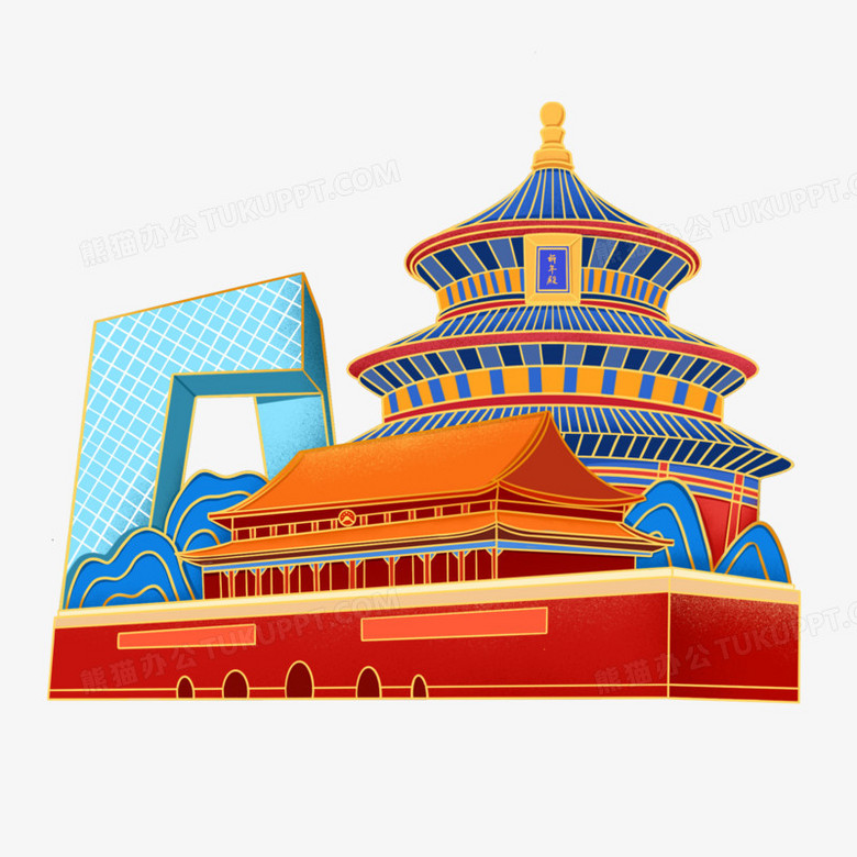 卡通手绘北京国潮风免抠元素png图片素材下载_卡通png_熊猫办公