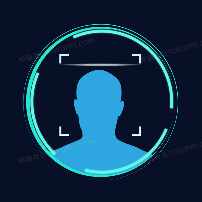 矢量科技感人脸识别元素