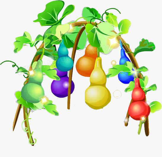 本作品全称为《彩色卡通风可爱的葫芦创意元素》,在整个配色上使用