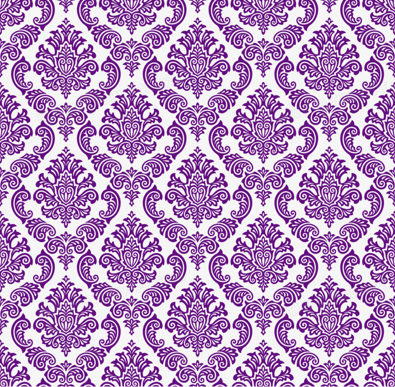 欧式复古植物底纹矢量图