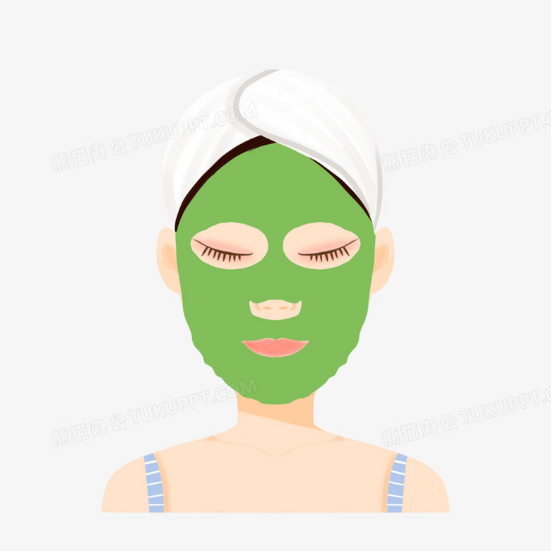 卡通手绘敷面膜素材