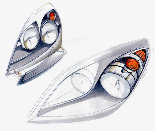 手绘车灯png图片素材下载_车灯png_熊猫办公