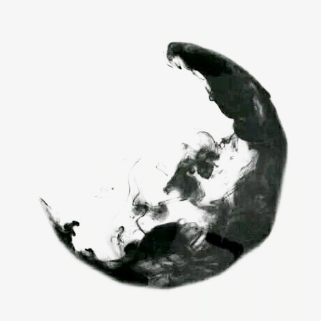 本作品内容为半圆形晕染墨迹,