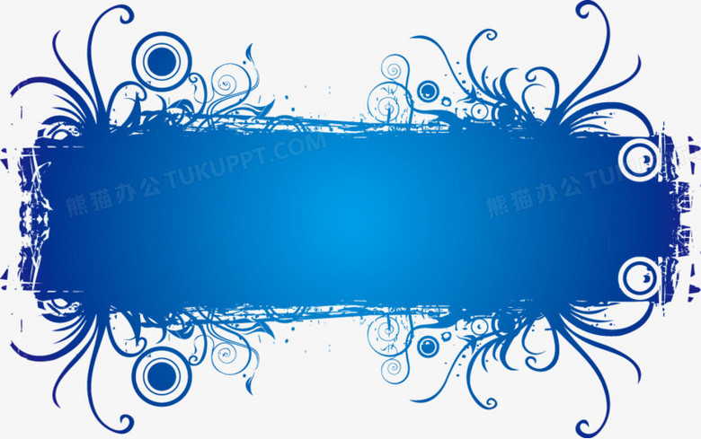 矢量蓝色幻想标语框