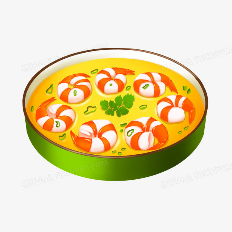 本作品全称为《卡通手绘家常菜虾仁蒸蛋元素》,由迷南文化传媒(上海)