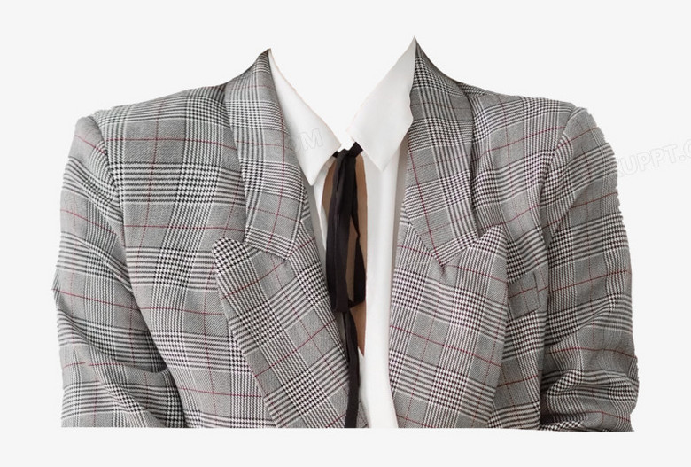 实物证件照女士西装外套免抠元素