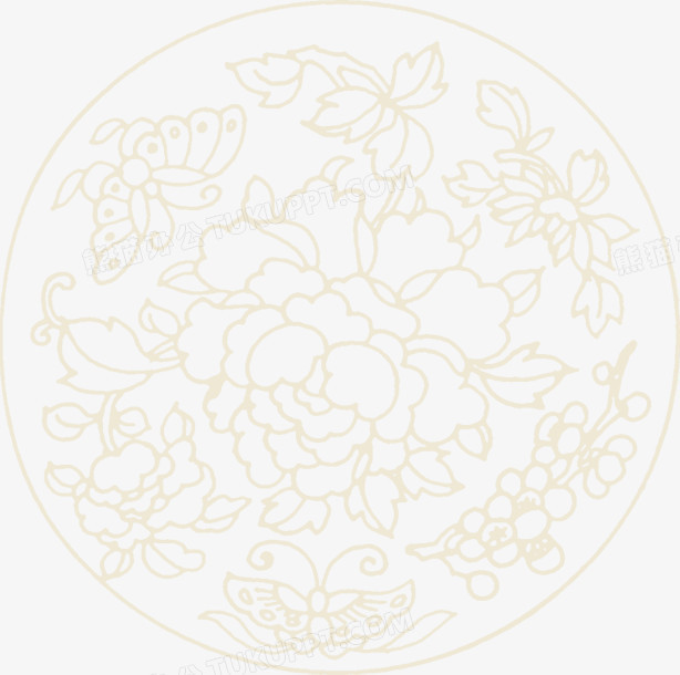 牡丹镂空圆形图案png图片素材下载_圆形png_熊猫办公