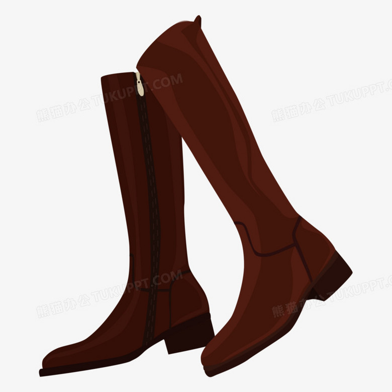 本作品全称为《卡通手绘女士冬季长筒靴元素》,使用adobe illustrator