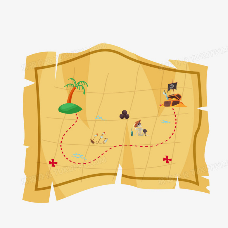 手绘藏宝图免抠png图片素材下载_素材png_熊猫办公