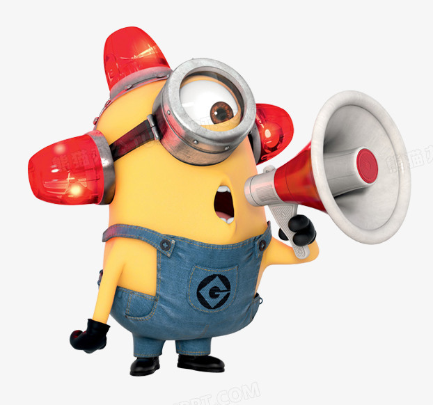 可爱小黄人喇叭png图片素材下载_喇叭png_熊猫办公