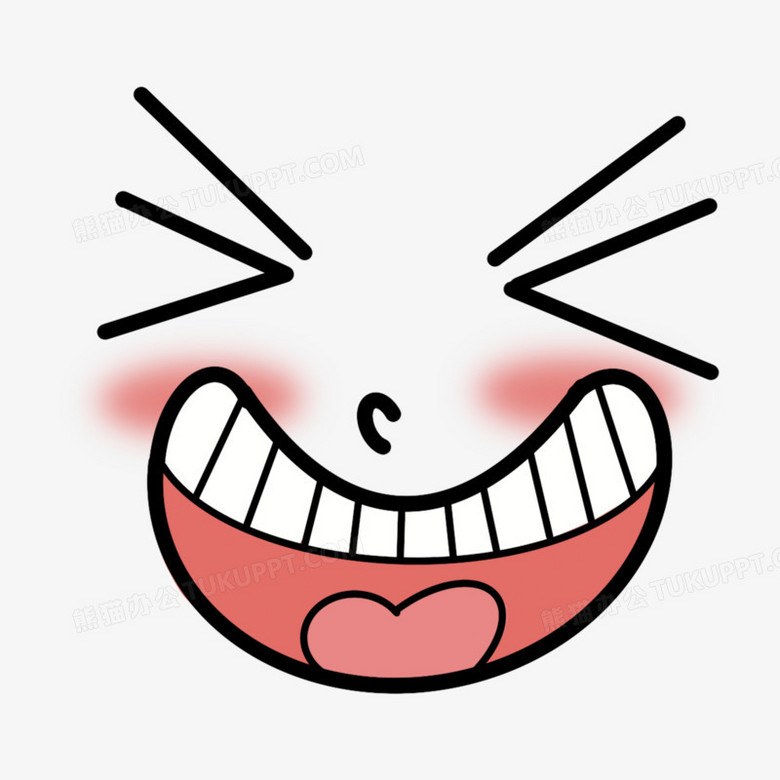卡通手绘面孔大笑表情元素