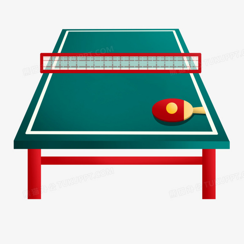 卡通手绘球桌乒乓球桌素材