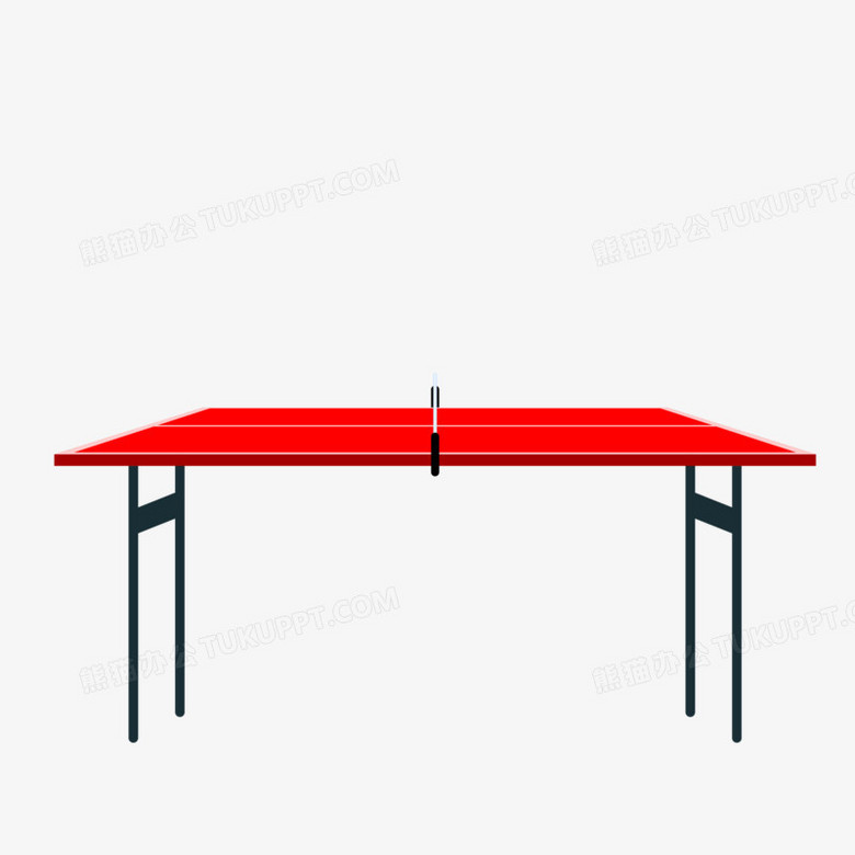 手绘矢量卡通乒乓球桌免抠素材