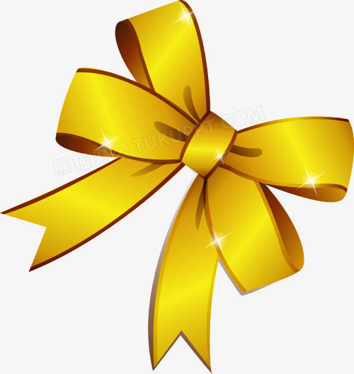 矢量包装素材卡通手绘图片 黄色蝴蝶结