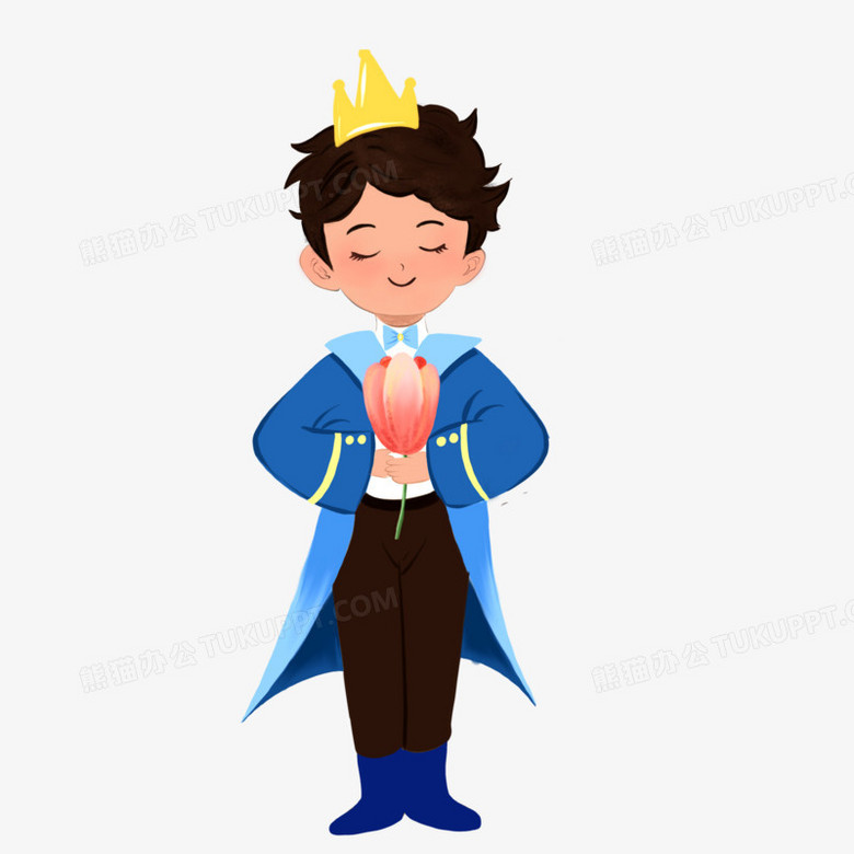 手绘卡通安徒生童话小王子素材