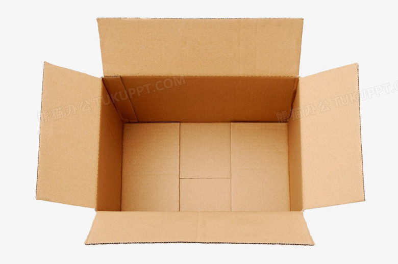 打开的瓦楞纸箱