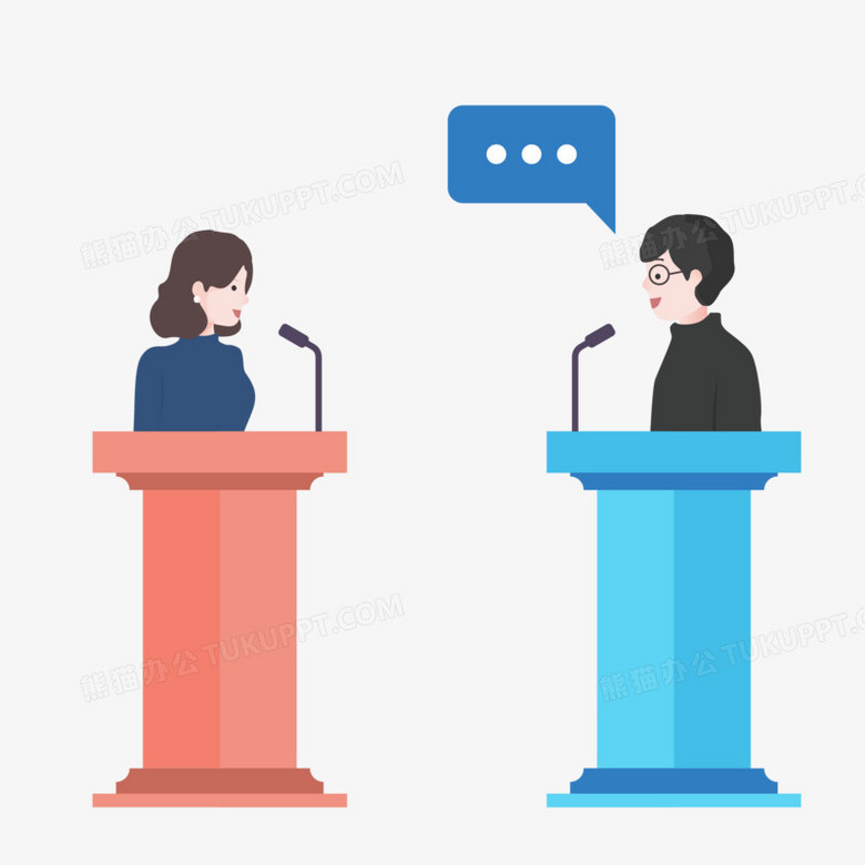 本作品全称为《卡通手绘辩论赛对决男女元素》,由迷南文化传媒(上海)