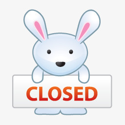 小白兔closed停止营业图标png图片素材免费下载 停止png 256 256像素 熊猫办公