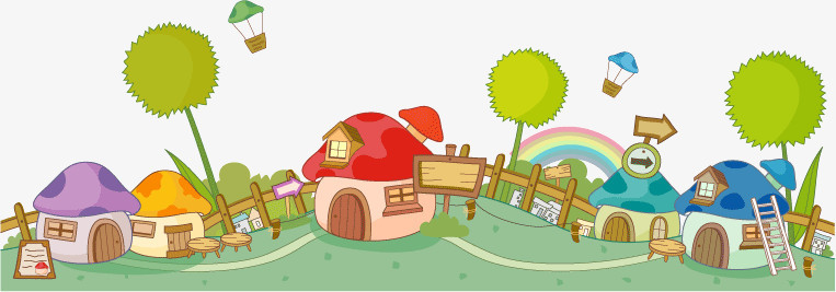 本作品全称为《彩色卡通风漂亮的童话蘑菇屋创意元素》,使用adobe
