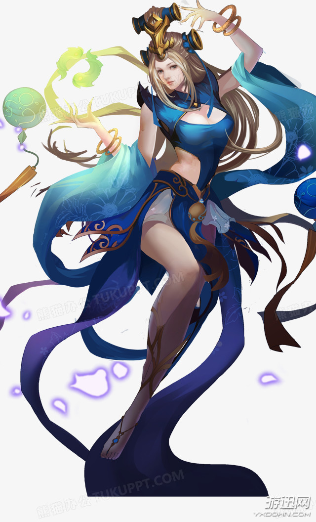 卡通女性美女魔法师