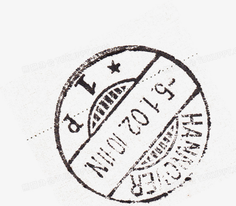 手绘黑色欧式圆形印章