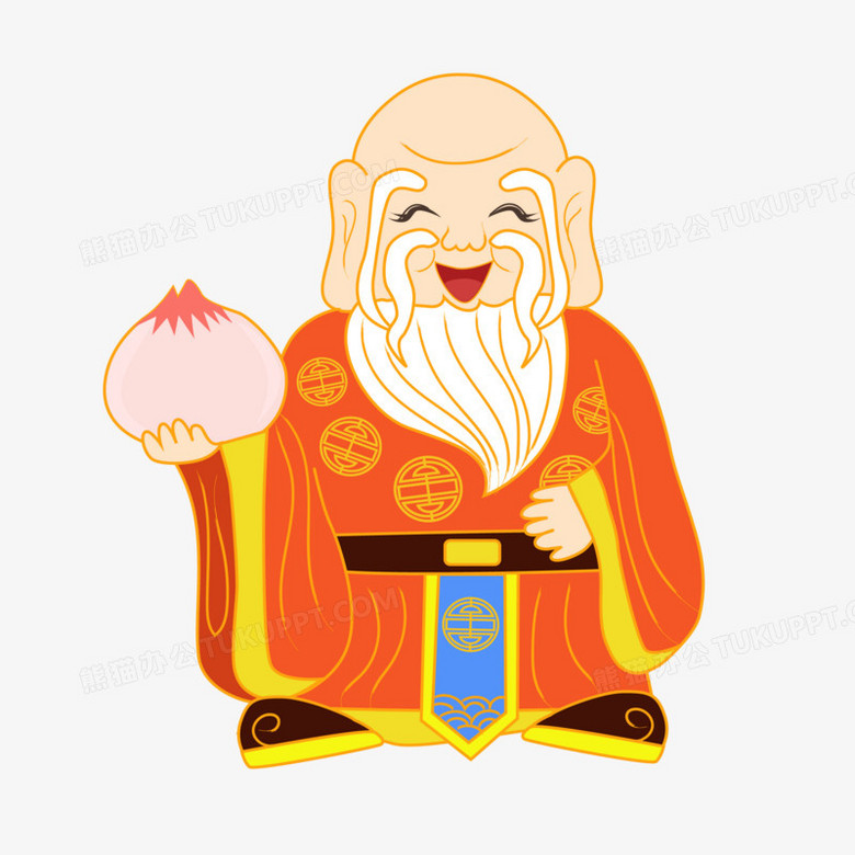 卡通手绘矢量免抠寿星翁png图片素材下载_卡通png_熊猫办公