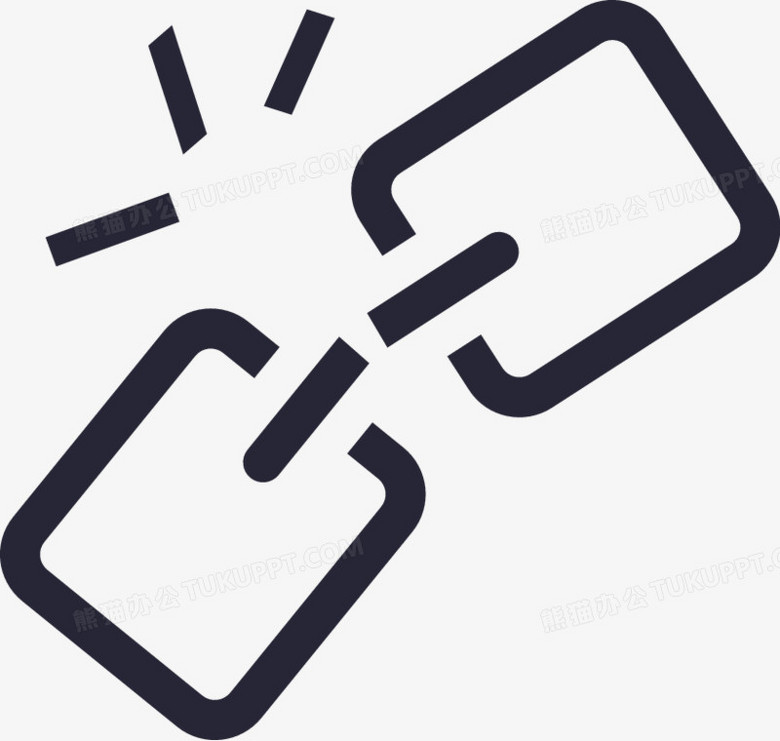 本作品全称为《黑色简约风漂亮时尚的断开链接图标创意元素》,在整个