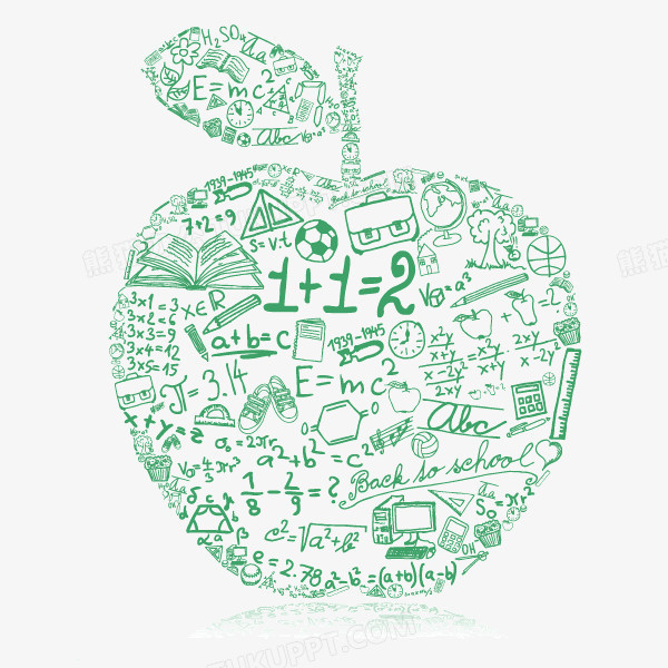 创意苹果图案发散思维绿色