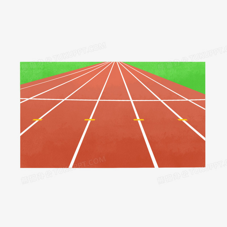 本作品全称为《彩色卡通手绘多彩广阔的操场跑道创意元素》,使用