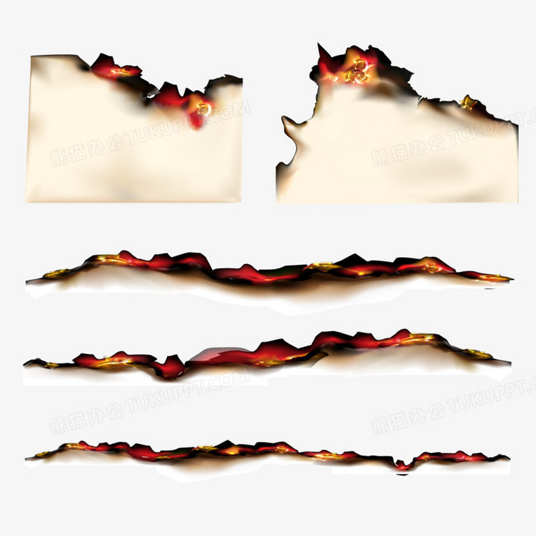 矢量燃烧的纸张效果素材