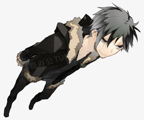 二次元黑发皮衣帅哥