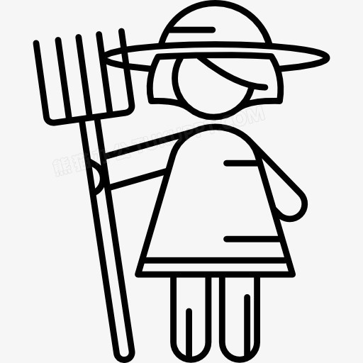 女性农民图标