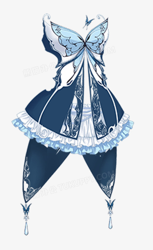 女性蝴蝶衣服模板