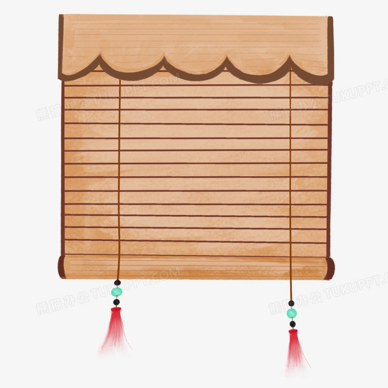 手绘中式传统装饰手绘竹帘元素png图片素材下载_元素png_熊猫办公