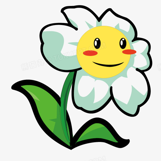 本作品全称为《黄绿色卡通风一朵花盛开脸红的金盏花元素》,使用adobe