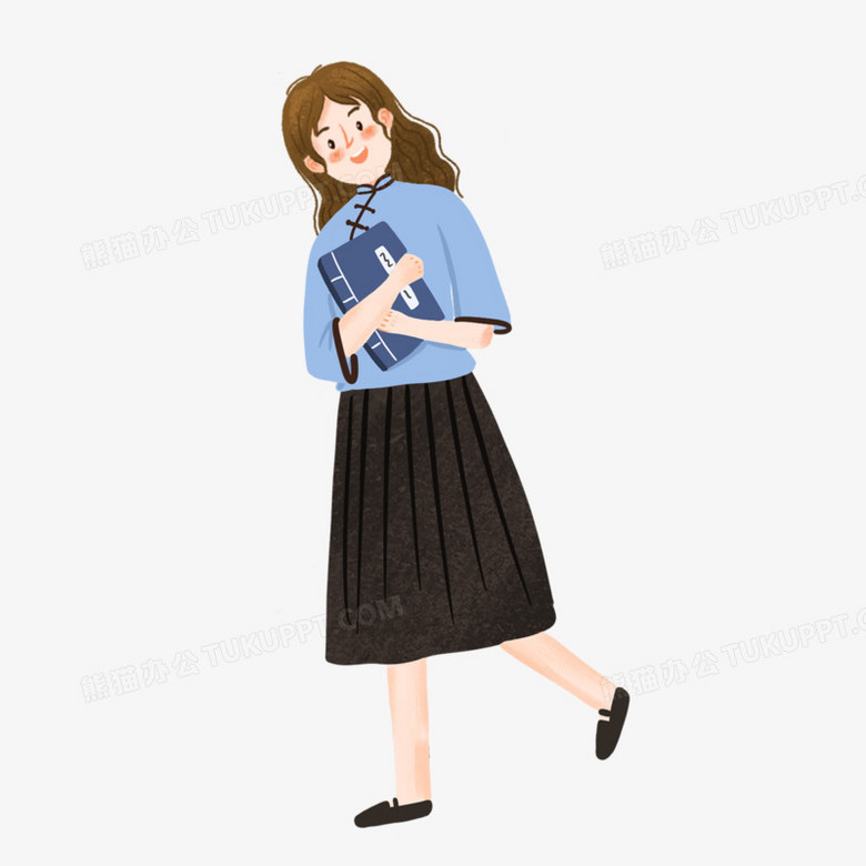 卡通手绘免抠民国学生素材