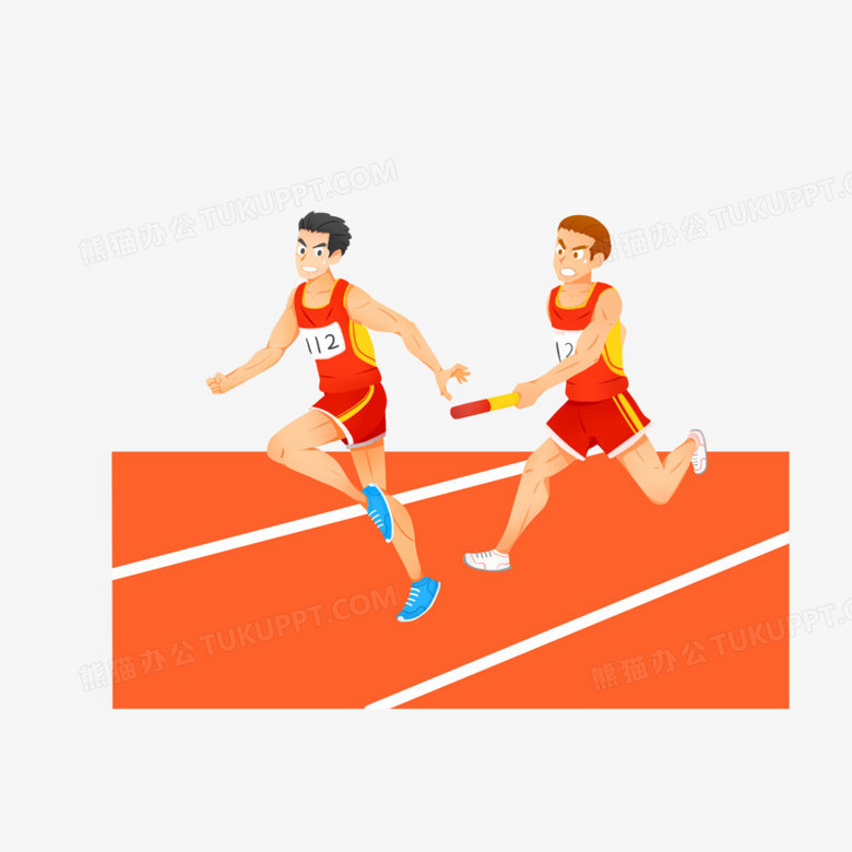 本作品全称为《卡通手绘接力赛跑场景元素》,使用 adobe photoshop cc