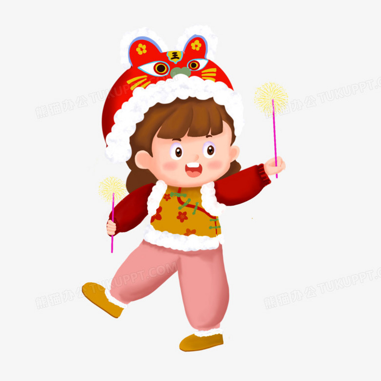 本作品全称为《卡通手绘黄马甲女孩放烟花元素》,由迷南文化传媒(上海