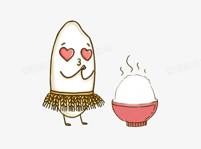 卡通稻米米饭