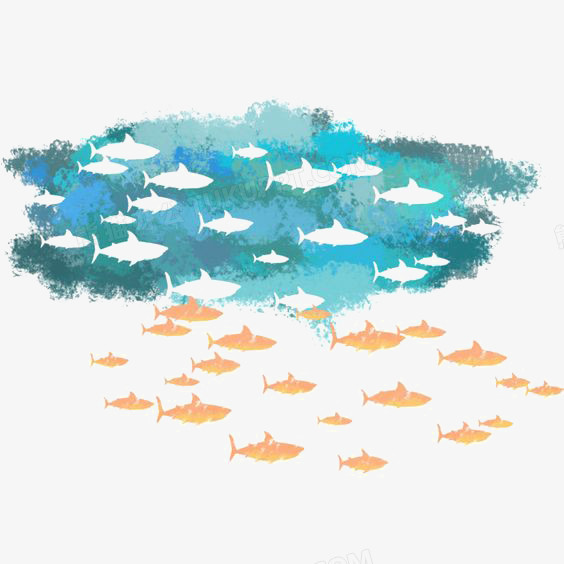 水彩鱼群