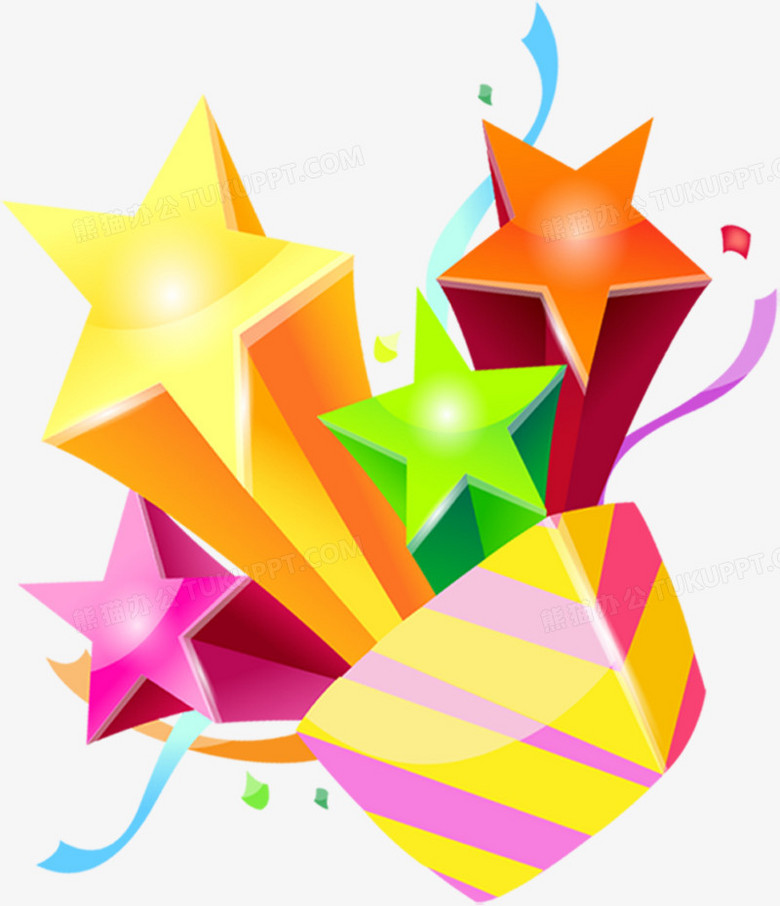 彩色卡通五角星设计装饰