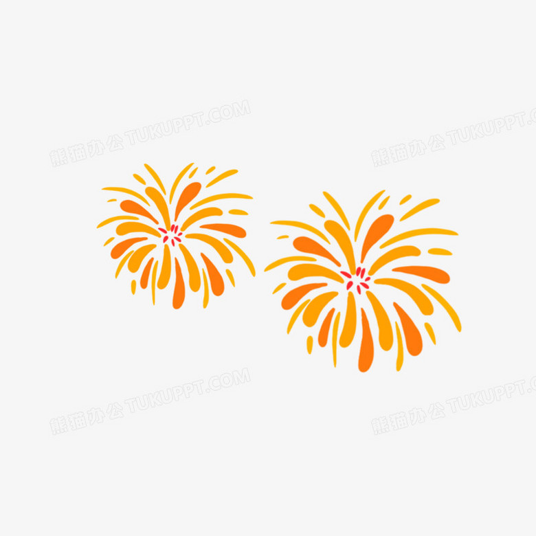 卡通手绘绽放的烟花免抠元素