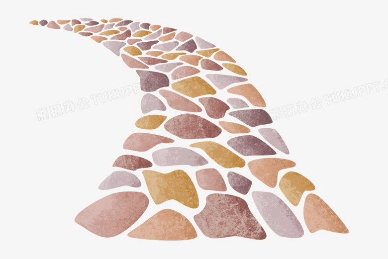 彩色的石子路简笔画图片