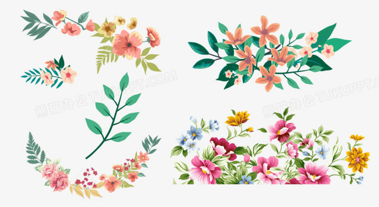 手绘花草png图片素材下载 手绘png 熊猫办公