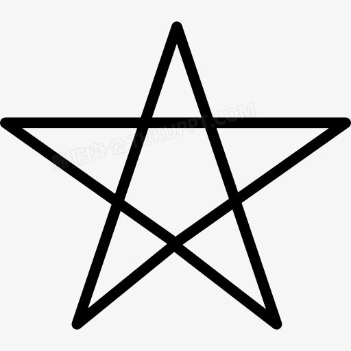 五角星符号的轮廓图标