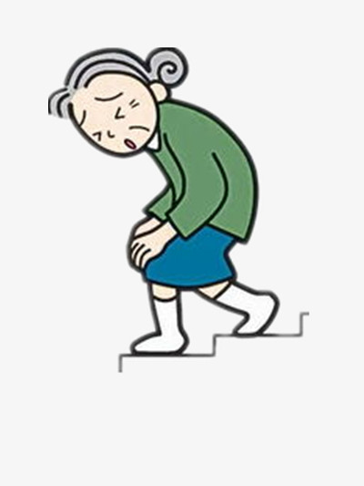 本作品全称为《卡通手绘膝盖受伤的老奶奶创意元素》,在整个配色上