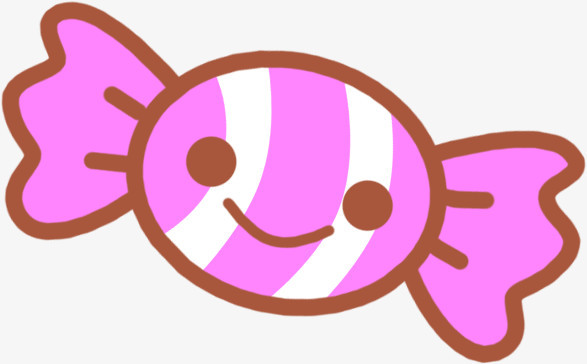 手绘卡通粉色糖果